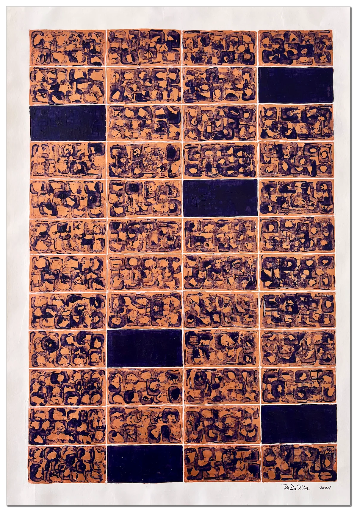 GONG (2024) by M. da Silva - Geometric Abstraction series, acrylic on paper